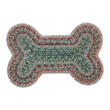 Multi Indoor/Outdoor Medium Bone Shape Braided Rug 11.5